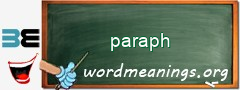 WordMeaning blackboard for paraph